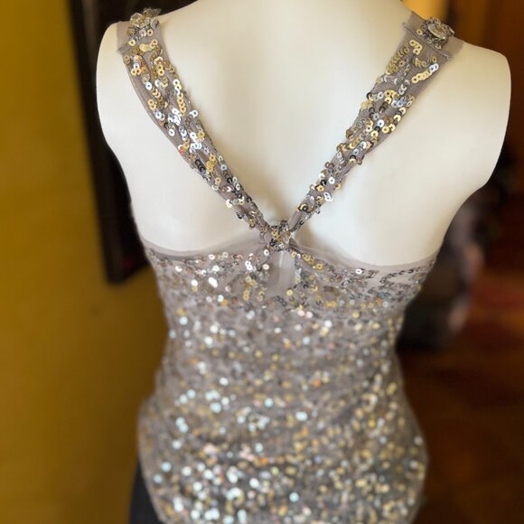 ✨ Vintage! Y2k! NWT XXI Silver Sequin Tank Top – Size M - Picture 3 of 12
